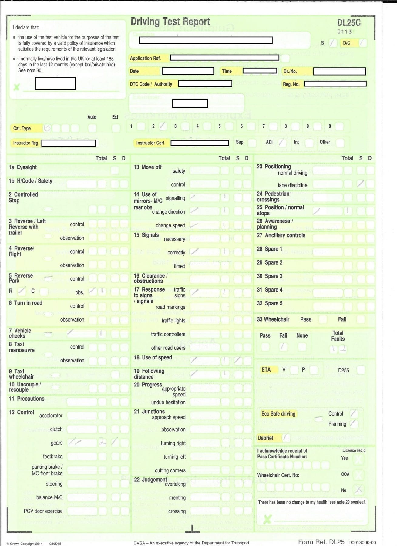 checklist texas driving test score sheet